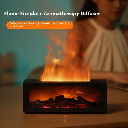 New Flame Aromatherapy Machine Colorful Essential Oil Diffuser Home Large Fog Volume Flame Humidifier 3D Flame Fireplace Mach
