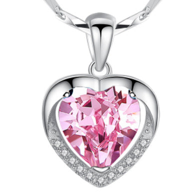 925 Heart-shaped Rhinestones Necklace Luxury Personalized Necklace For Women Jewelry Jewelry Valentine's Day Gift - HD Wireless Product #2