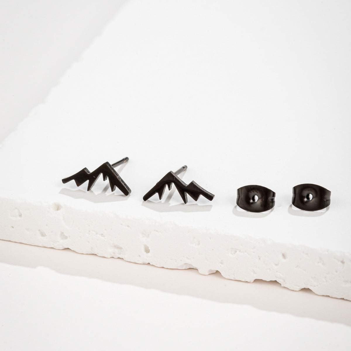 Stainless Steel Snow Mountain Mountain Stud Earrings Personality 0502d9f8 955a 42b3 b22a 3002ea2ce71e