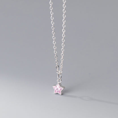 S925 Sterling Silver Diamond Five-pointed Star Necklace Ins Style Design Temperament Neck Jewelry Women 0504c7a1 e840 4d23 97