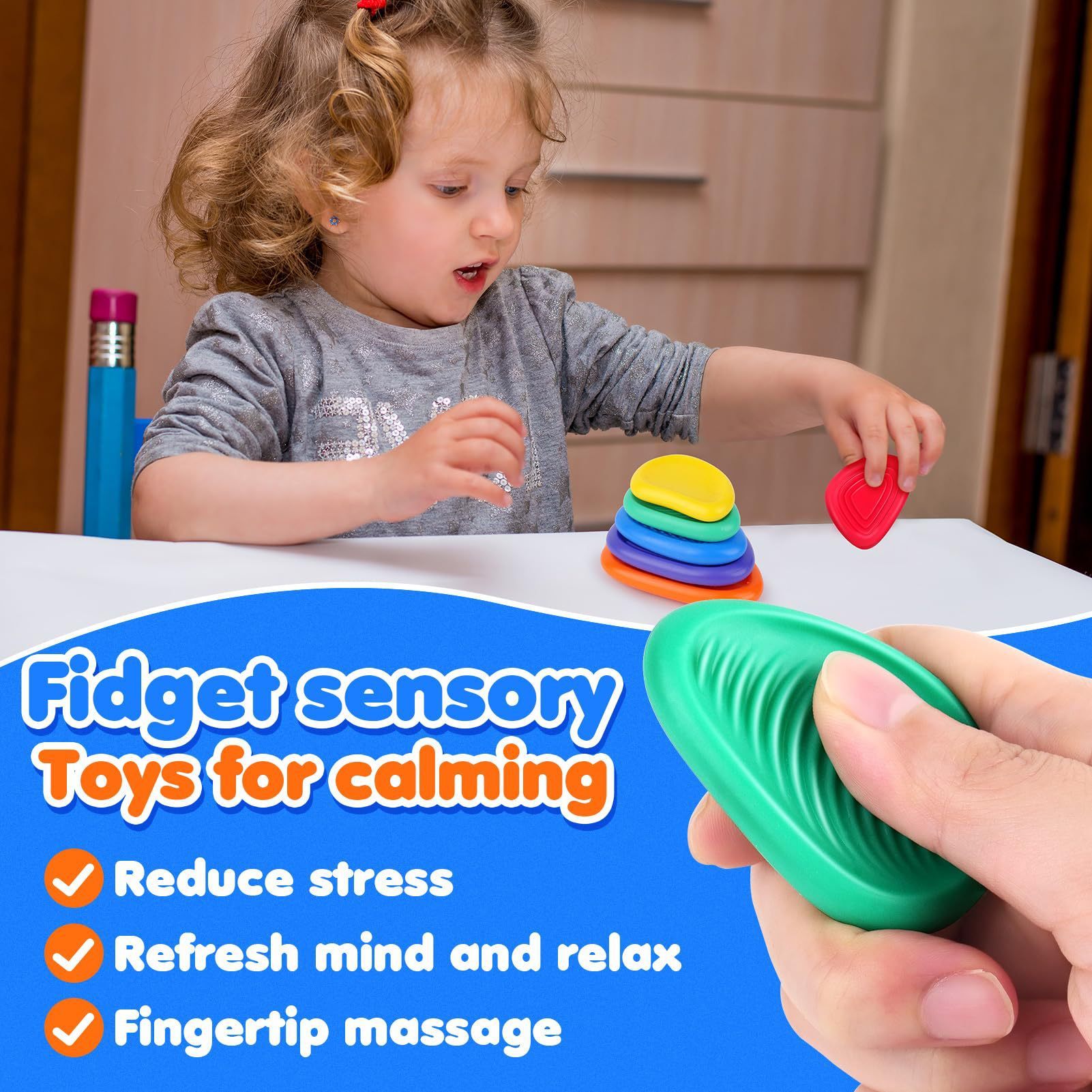 Children's Sensory Stone Texture Soft Worry Stone Children Decompression Toy 0533a10f b56e 4b9d af3b f3535d3ba15d