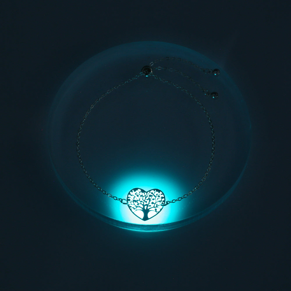 Silver copper heart tree of life dripping oil luminous bracelet 0558909e a872 419a a5b5 3d6a9540ec8c