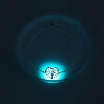 Silver copper heart tree of life dripping oil luminous bracelet 0558909e a872 419a a5b5 3d6a9540ec8c