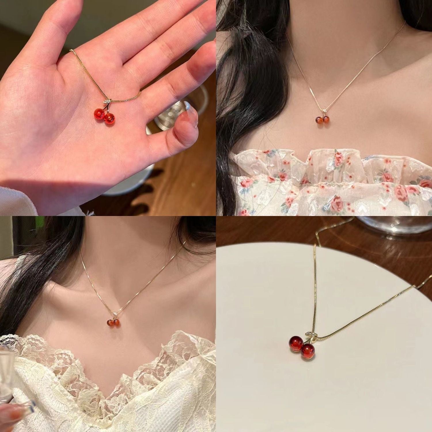 Red Cherry Garnet Necklace Designed By Female Minority 055894ef 290c 4e45 9193 7370d71bdb2b