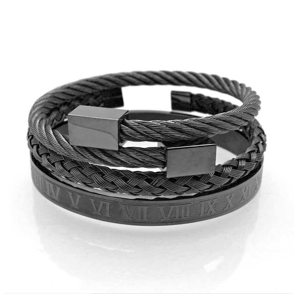 Letter Woven Square Stainless Steel Bracelet Bracelet 0567c71c 7b73 4786 b682 a46776d4ce20