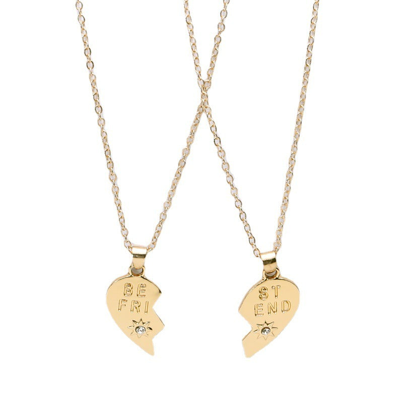 Best Friend Heart Clavicle Chain Friendship Card Necklace 057d1235 e35d 4b55 a938 4c7535bcf9c4