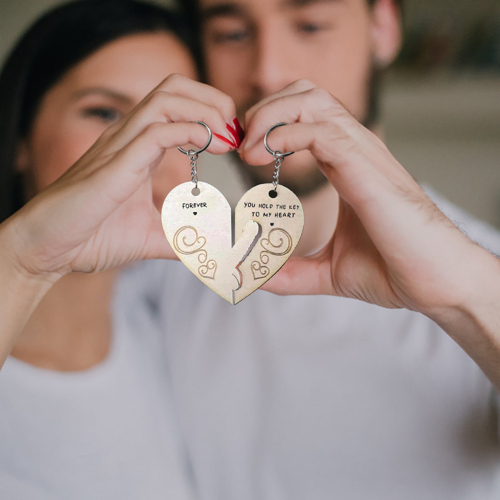 Engraved Creative Wooden Love Couple Keychain 05838145 7fc0 40f8 a1fa d0f54ed50601