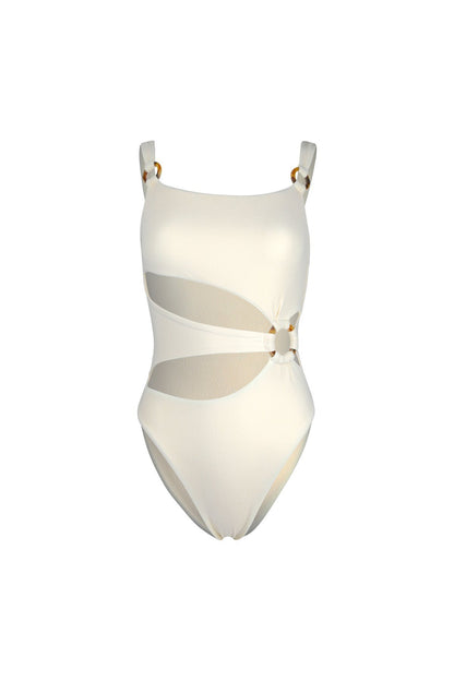 Solid Color Swimsuit Slim Ring Connection Cutout 05e03082 5b10 4444 9be7 1c3e73428220
