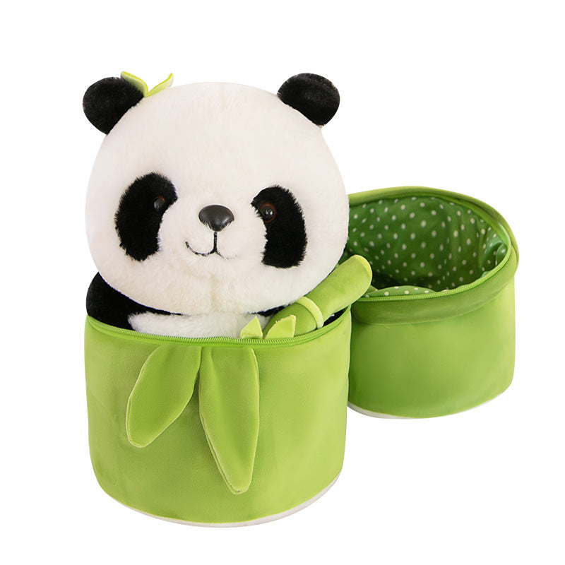 Simulated Bamboo Tube Flower Panda Pillow 0605cf40 7afe 446e 8afe 8c7b4f47be0e