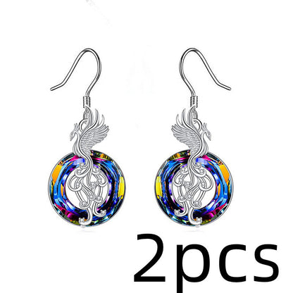 New Firebird Crystal Pendant Necklace Women's Colorful Phoenix Earrings 06066412 15f5 463c 9aab 129252bd5807