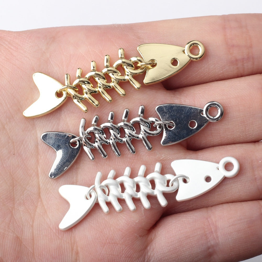 Creative Alloy Fishbone Small Pendant Diy Earrings Necklace Bracelet Jewelry Accessories 06550d21 2c84 4d53 9b13 026587c80559