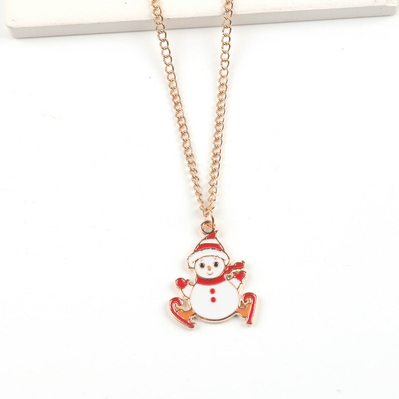 Christmas Necklace Cute Cartoon Santa Claus Snowman Elk Pendant Necklace Xmas New Year Festival Ear Jewelry Gifts 0656fd97 dd