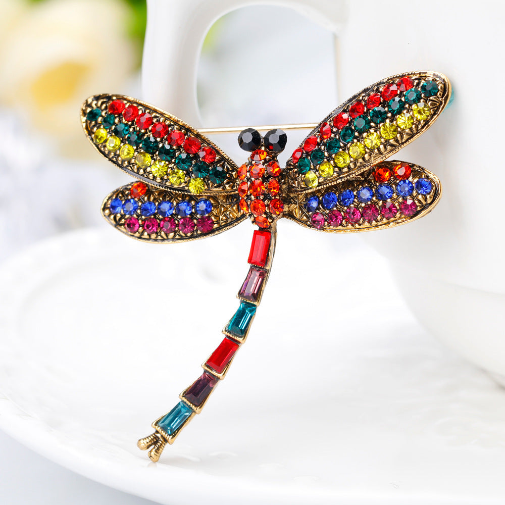 New Retro Alloy Diamond Dragonfly Brooch 065bbf94 ee2e 40fc b39c 6f849f51c2de