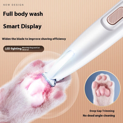 Pets Dog Paw Trimmer With LED Light Fully Waterproof Pet Hair Trimmer With LED Display Dog Clippers For Grooming Widen Blade 