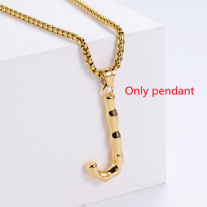 Three-dimensional 26 English Letter Pendant Necklace Fashion Jewelry Titanium Steel Couple Ornament 065ddb20 7603 4d00 914e 5