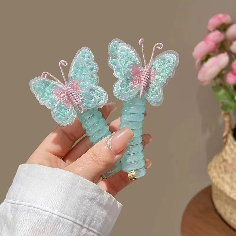 Children's New Embroidered Butterfly Phone Line Hair Ring 066e82b5 7974 4113 8c18 f4c1b22a4149