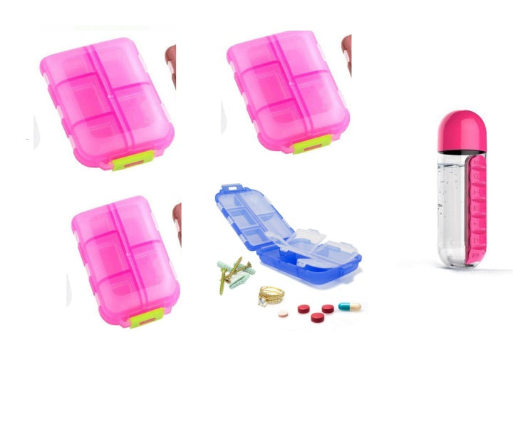 Travel Pill Organizer 10 Grid  Moisture Proof Pills Box For Pocket Purse Daily Pill Case Portable Medicine Vitamin Holder Con