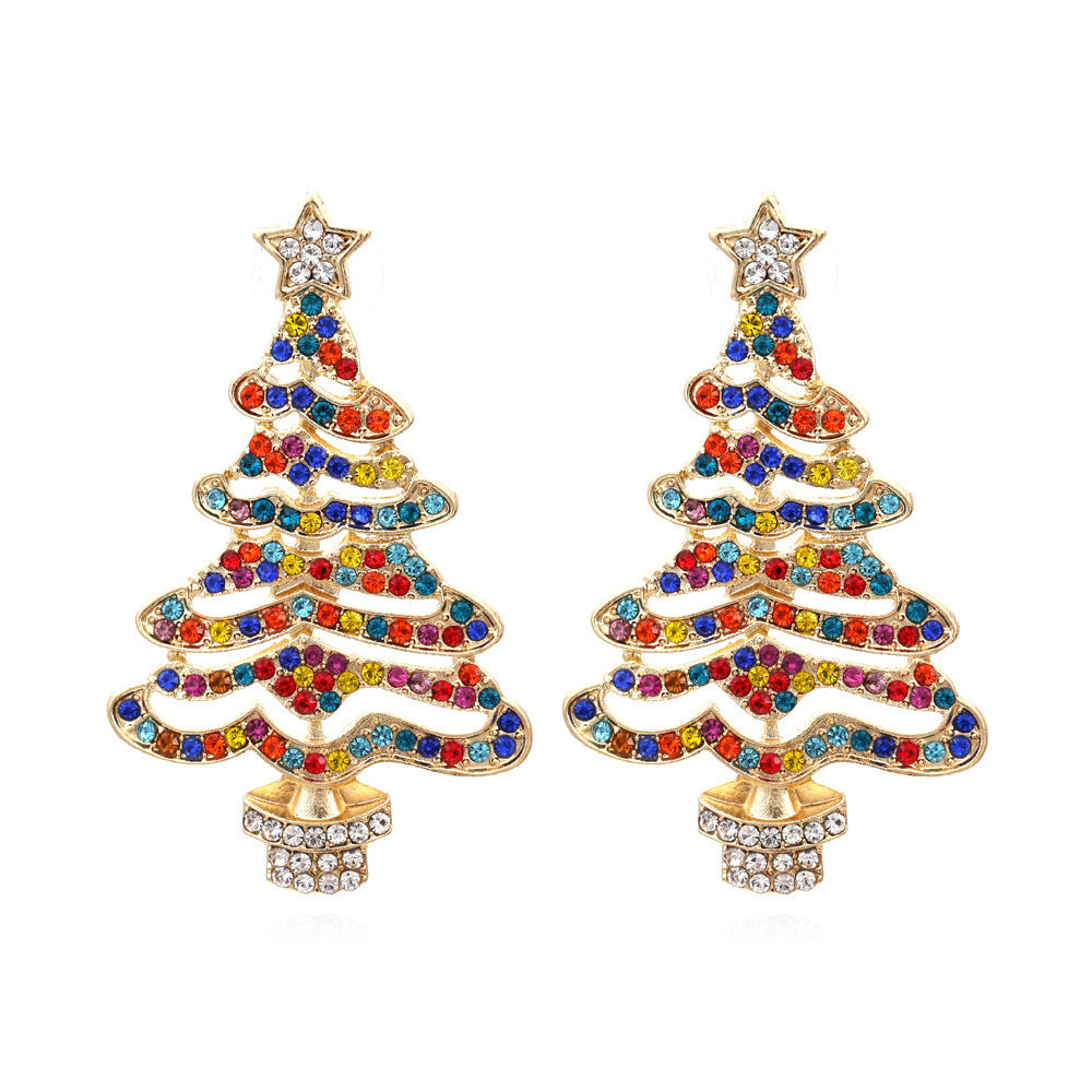 Hollow Out Christmas Tree Earrings With Diamonds 069a904a ddd4 42ab a64a b3e4c1f62233