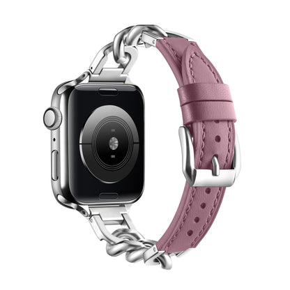 Stainless Steel Leather Single Row Denim Chain Iwatch Strap 069d0003 26b7 42b7 bb0d 58ffbb50a270