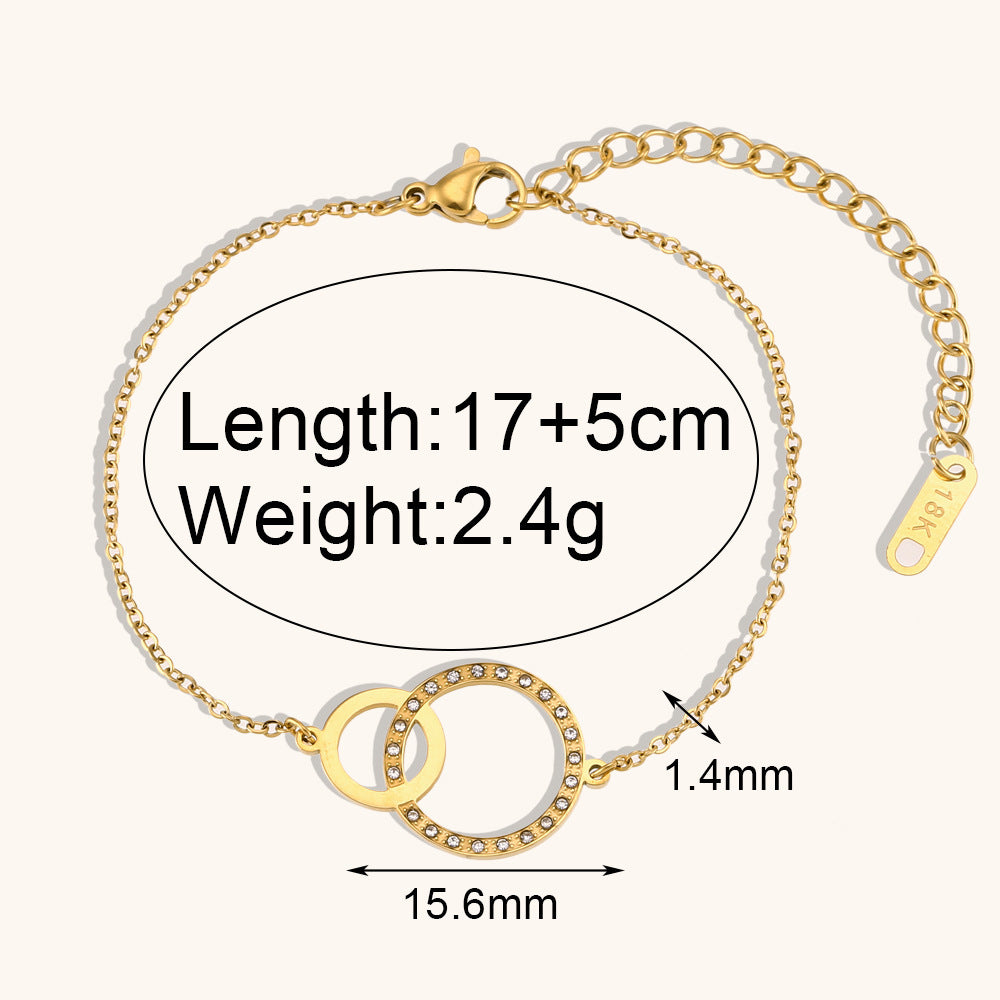 Personalized Simple Inlaid Zirconium Size Ring Bracelet Stainless Steel Plated 18k Necklace Ornament 06b48dbd ac3a 4368 bbd9 