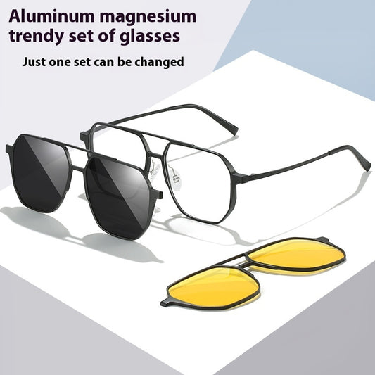 Driving Men's Three-in-one Magnetic Aluminum Magnesium Glasses 071175ba 618a 4ba9 99f5 2ea0238e3890 trans