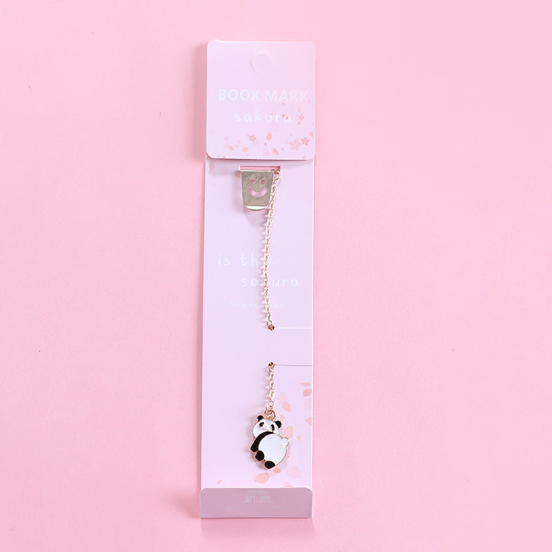 Creative Cartoon Metal Pendant Bookmark - 图片 2