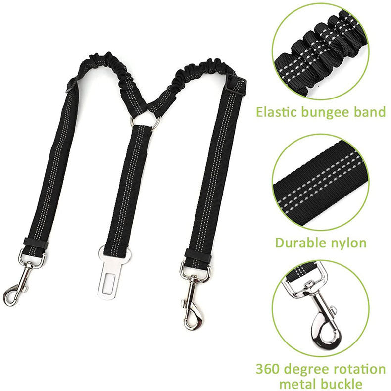 Pet Car Seat Belt Double-ended Traction Rope One For Two 07277938 e2f4 4b7b b2d3 34ca5e70fabd