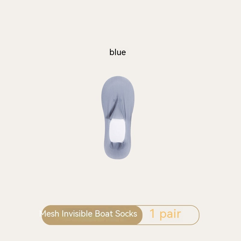 Women's Mesh Boat Socks Summer Thin Cotton Bottom Non-slip Tight Ice Silk Arbitrary Cut Women's Low Cut Invisible Socks 0729f