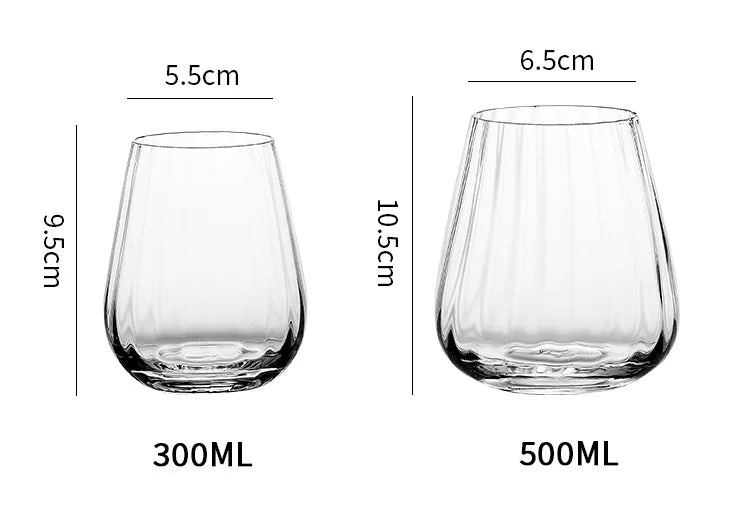 Vertical Stripe Crystal Glass Latte Iced Coffee Cup
