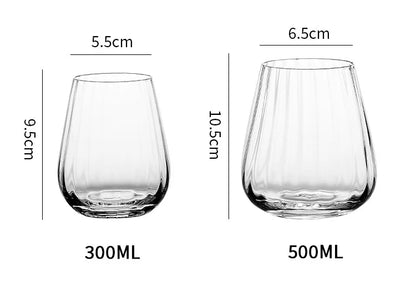 Vertical Stripe Crystal Glass Latte Iced Coffee Cup