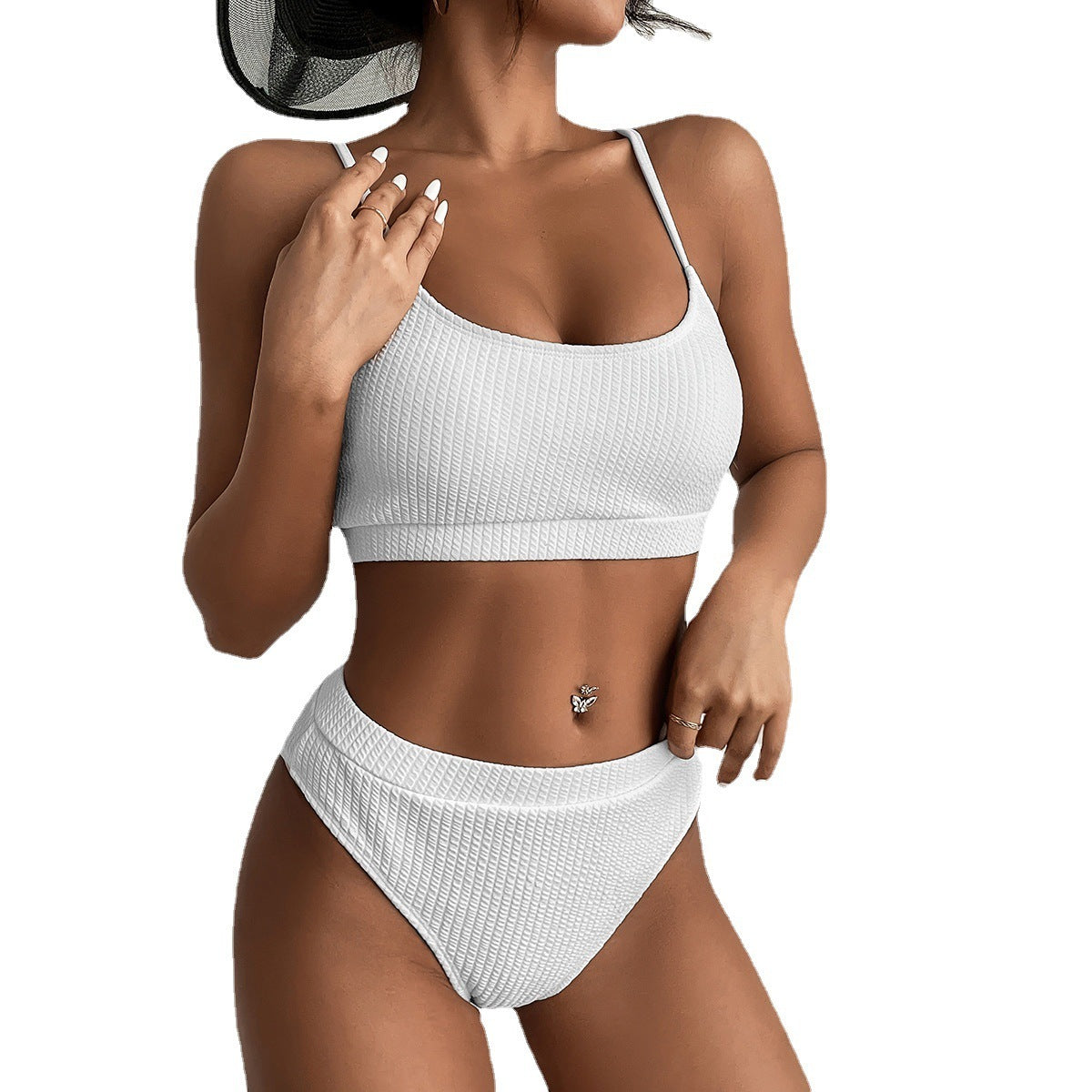 High Waist Bikini Swimwear Women Swimsuit New Push Up Biquini Ribbed Bathing Suit Women Sexy High Cut Bikinis Set 07424e6b 1c