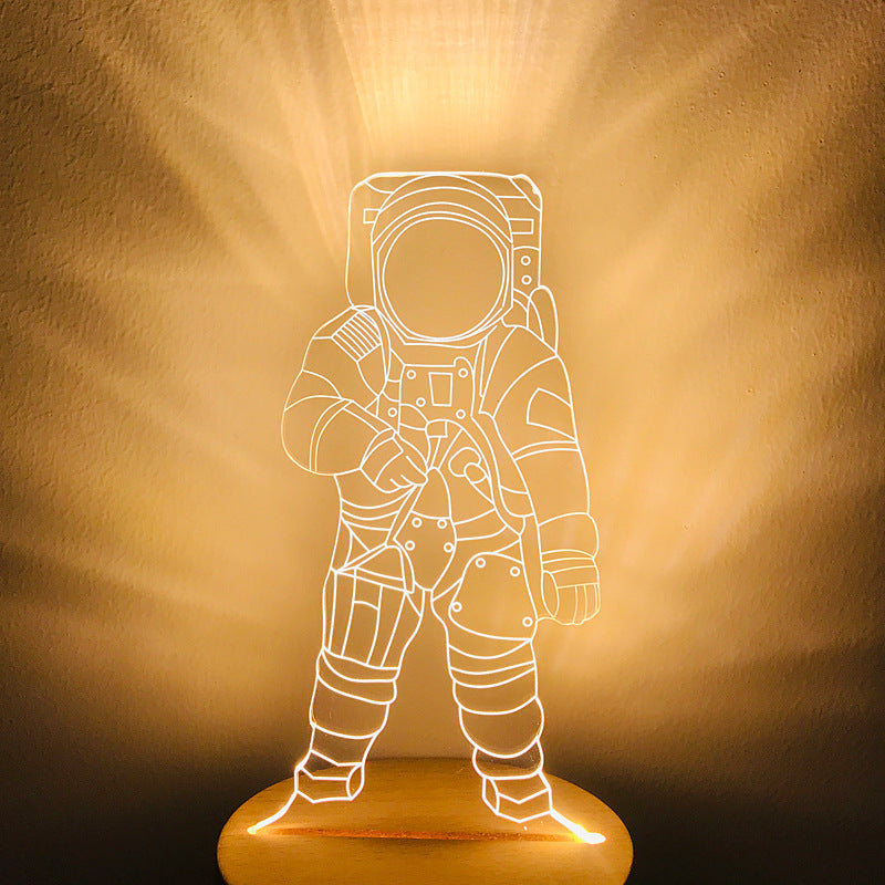Spaceman Astronaut Small Night Lamp Children's Room Bedroom Bedside Lamp LED Charging Dimming Birthday Gift For Boy 07431ea5 