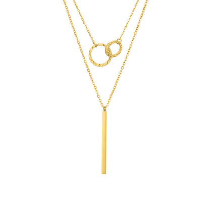 Geometric Pendant Double-layer Stainless Steel Necklace 074e81ed b82a 44f2 adb4 d3c58266e35e