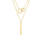 Geometric Pendant Double-layer Stainless Steel Necklace 074e81ed b82a 44f2 adb4 d3c58266e35e