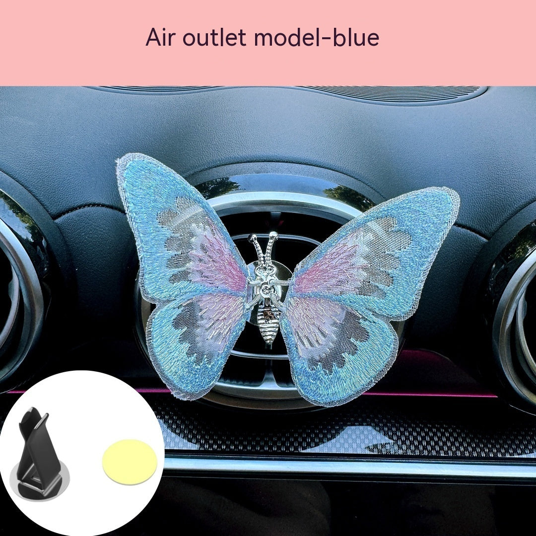 Moving Embroidery Butterfly Center Console Air Outlet Decoration Healing Series Car Accessories 07501f63 1391 446f 931f 35910