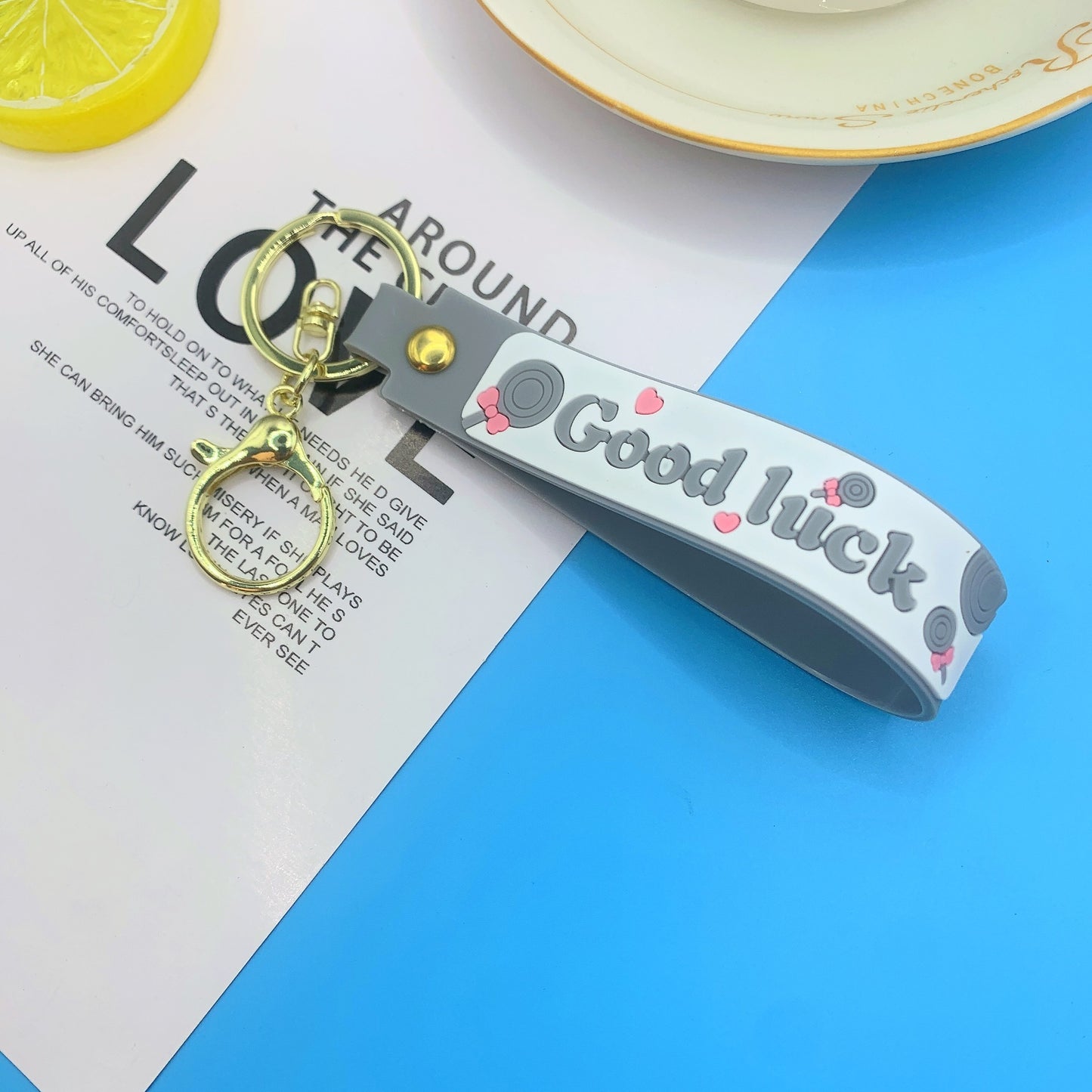 Lollipop Rainbow-colored Belt Hand Strap Keychain 07674327 8d1b 4e27 be44 944490bdbab6