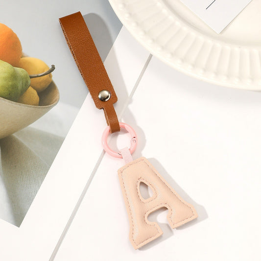 Fashion All-Match 26 Full Letter Leather Key Chain Pendant 076c40ca c71f 430f 92ab 464a6e3a9bf4