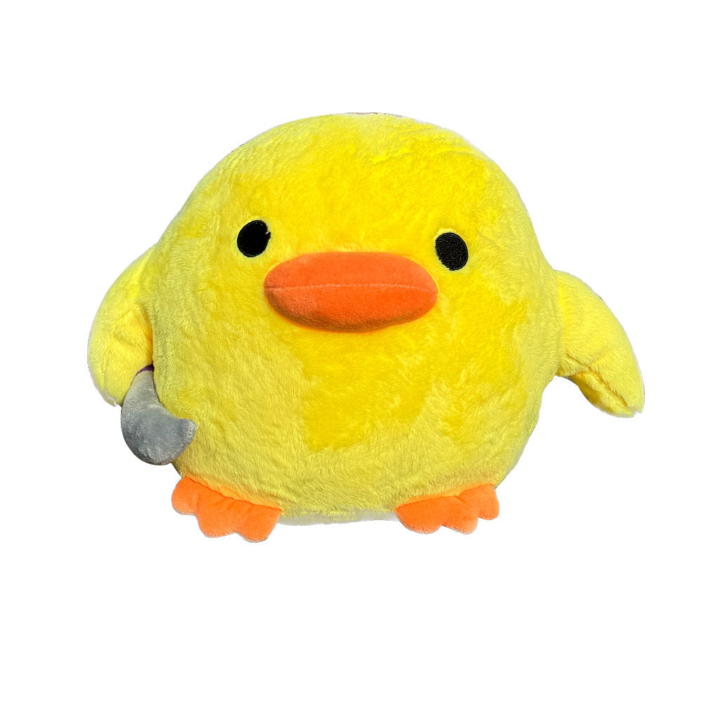 Cute Knife-holding Small Yellow Duck Plush Stuffed Doll Pillow 0772669d bfe2 4fed 820e c73e2fbbbad3