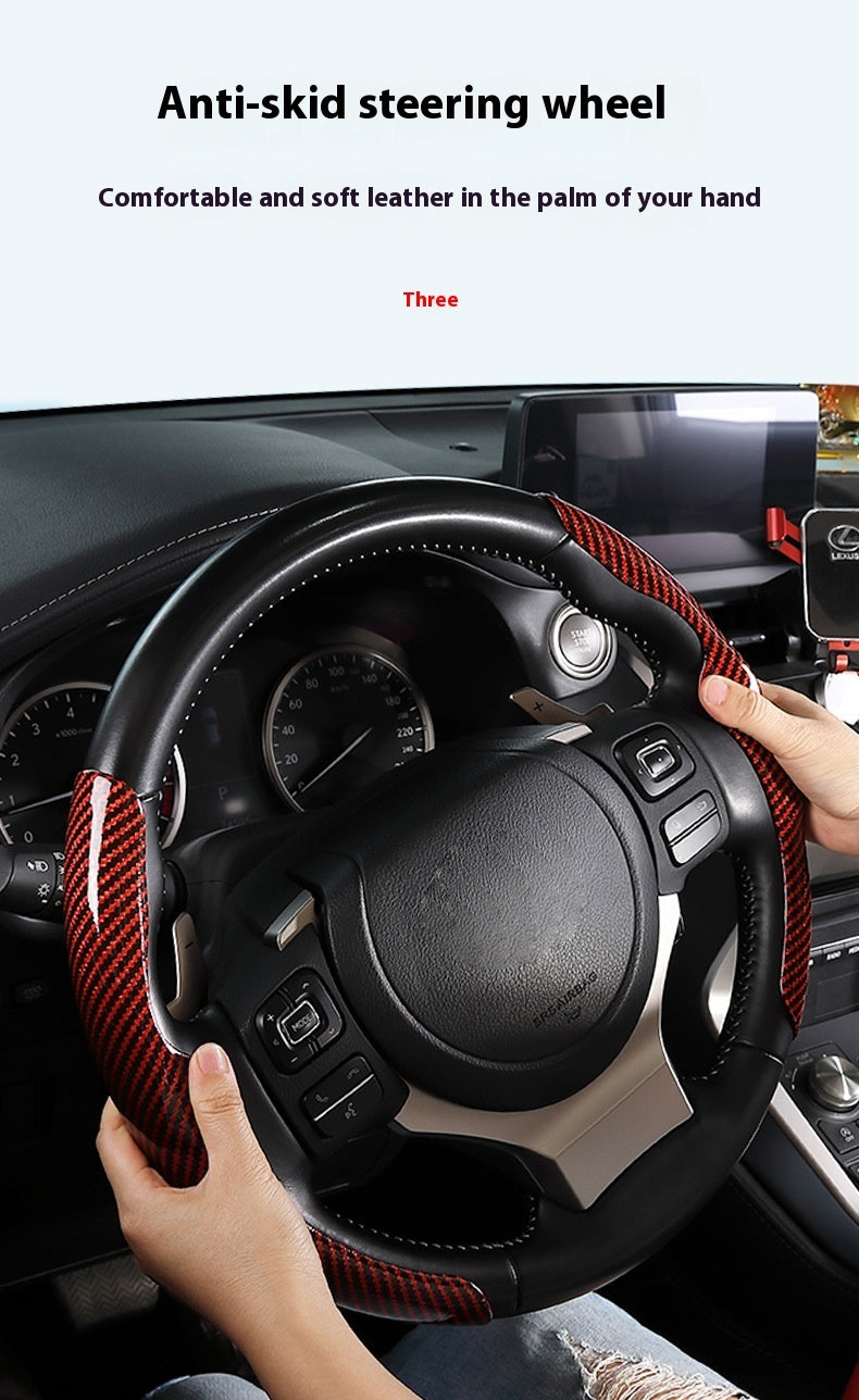Car Carbon Fiber Pattern Glossy Car Steering Wheel Cover 07858a4a 28e7 4a6c 8411 3e151dbc5b20