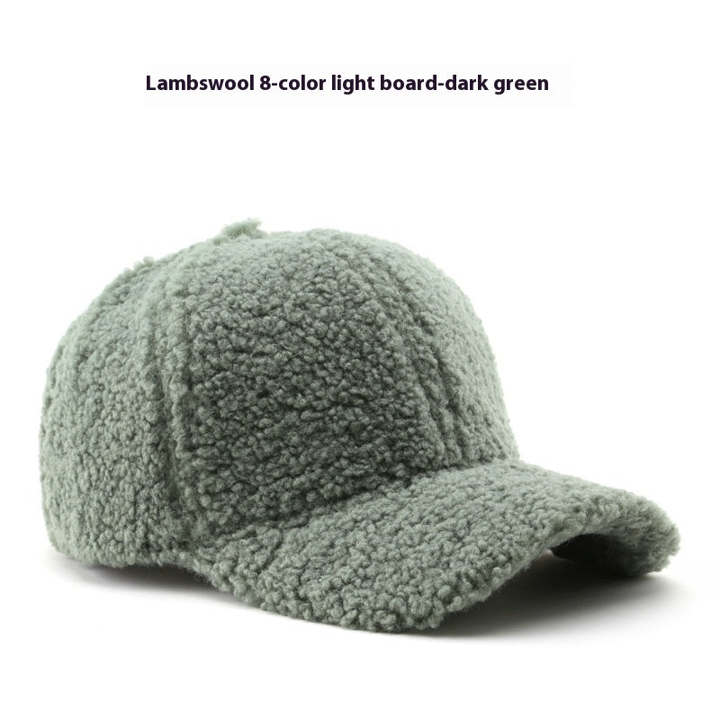 Baseball Cap Fashion Retro Solid Color Lamb Wool Curved Brim 078852e8 6f47 4739 9c13 bbaf6ddfd55d trans