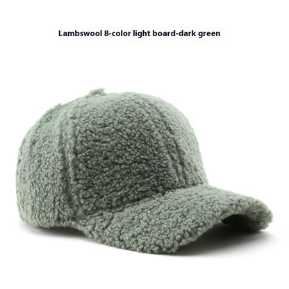 Baseball Cap Fashion Retro Solid Color Lamb Wool Curved Brim 078852e8 6f47 4739 9c13 bbaf6ddfd55d trans