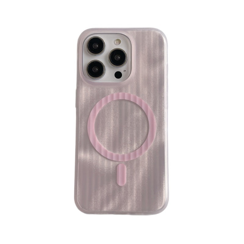 Skin-sensitive Color Corrugated Stripe Magnetic Phone Case - 图片 5