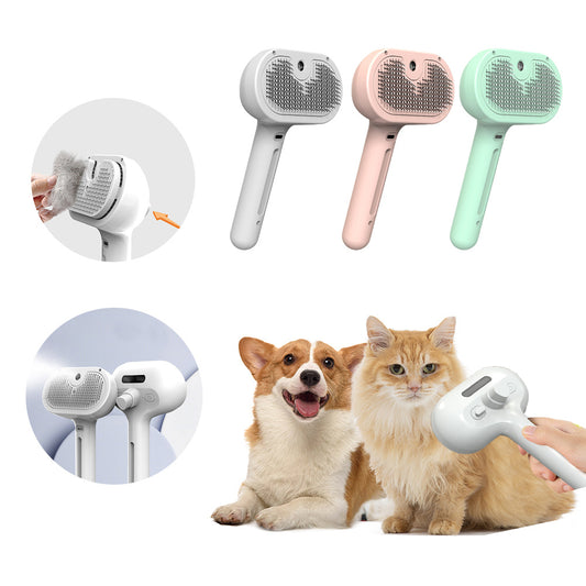 Pet Comb Self Cleaning Pets Hair Remover Brush For Dogs Grooming Tools Dematting Comb Built-in Mist Humidifier Pet Products 0