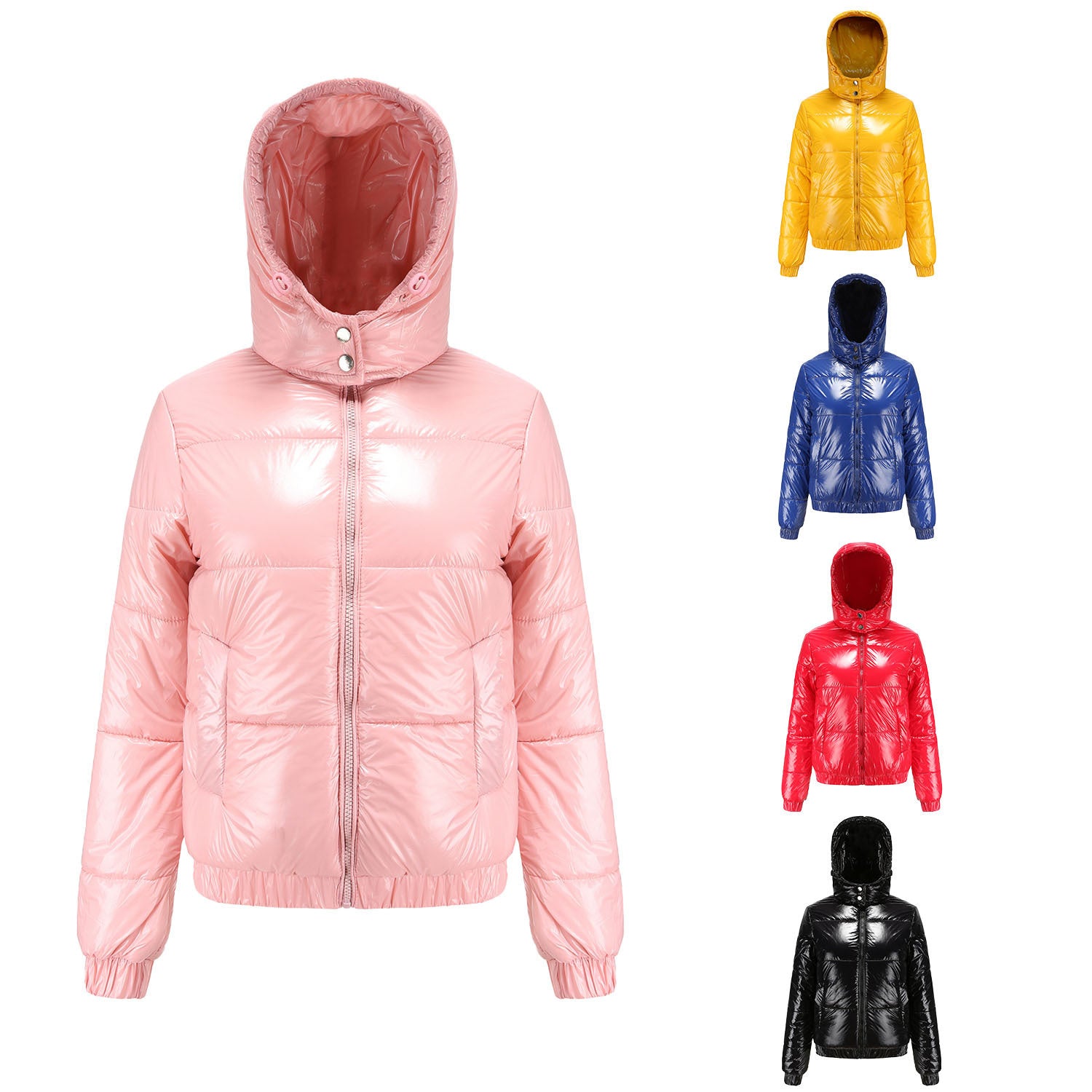 New Fall Winter Hooded Film Splash Proof Jacket Long-sleeved Cotton-padded Coat 079adf4e 45ec 4105 b764 d89473a50885