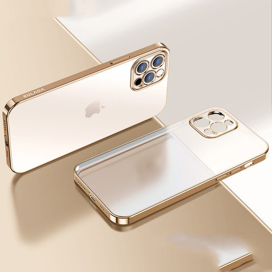 Luxury Square Frame Plating Clear Matte Transparent Silicone Cover 07bb2285 37e0 48f6 a456 9cb50e38243d