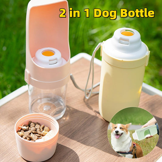 2 In 1 Travel Dog Water Bottle Pet Water Dispenser Feeder Drinking Feeder Dog Outing Water Feeder Pets Outdoor Portable Cup Pet Products - HD Wireless Product #1