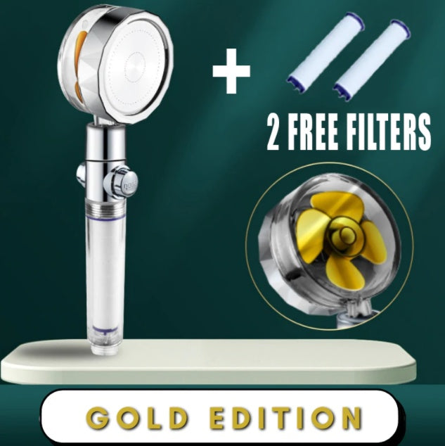 Shower Head Water Saving Flow 360 Degrees Rotating With Small Fan ABS Rain High Pressure Spray Nozzle Bathroom Accessories 07