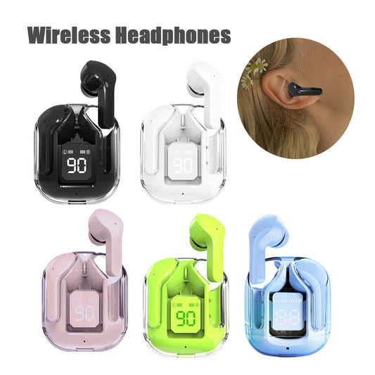 New Mini Transparent Wireless Bluetooth Headset Digital Display ENC Noise Reduction True Wireless Sports Music 07e9f7f4 88bc 