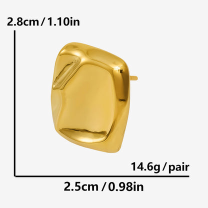 304 Stainless Steel Fashion Irregular Glazed Surface Ear Stud Women - HD Wireless Product #7