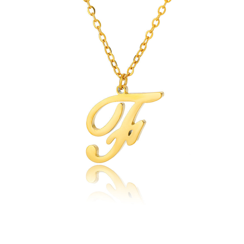 Stainless Steel 26 English Letter Necklace 084f634d cb09 46ae be89 6dcbfb76b595